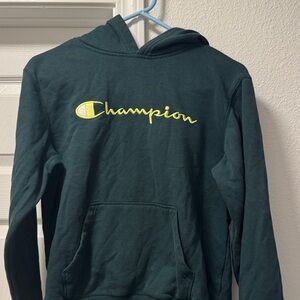 Champion Forest Green Pullover with Yellow Logo